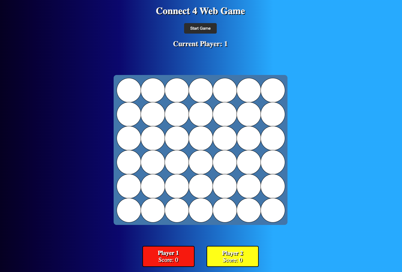 Connect 4 Web Game Screenshot